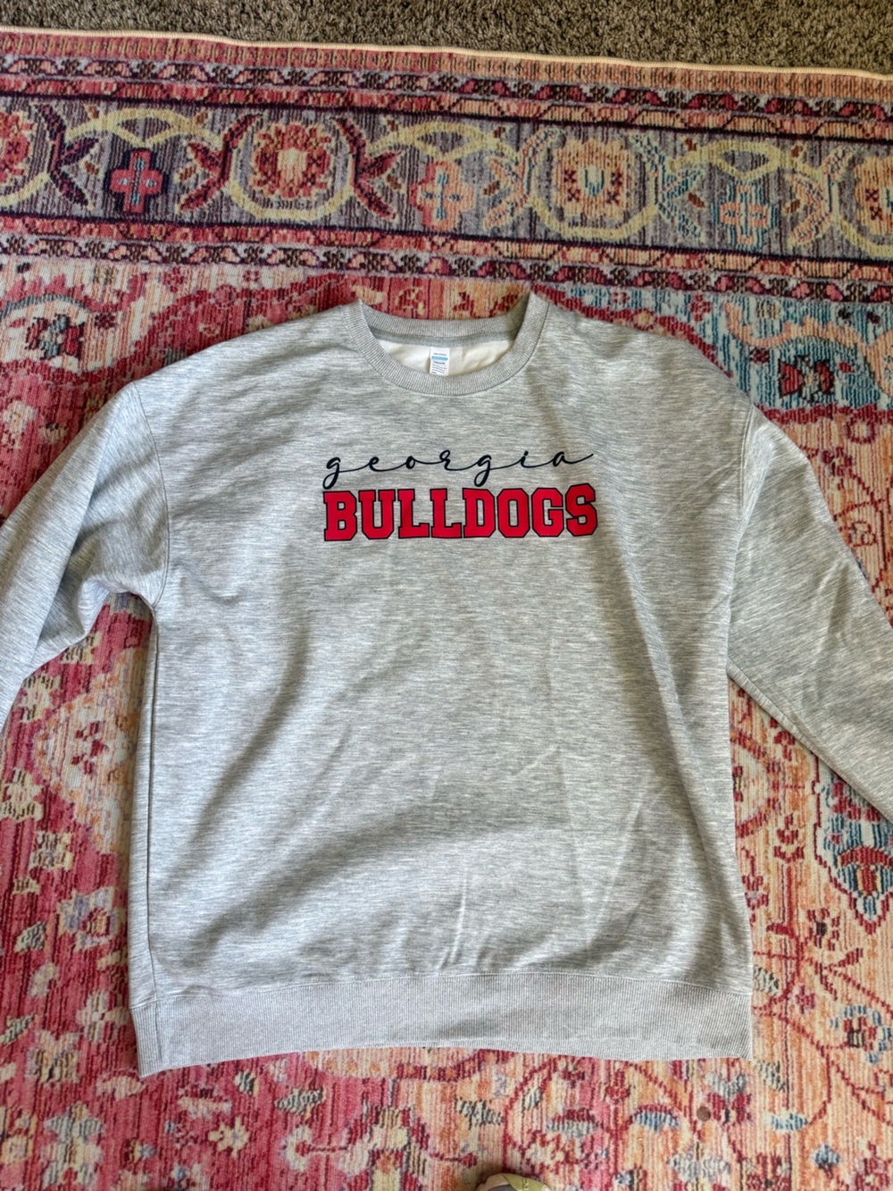 Grey 'Bulldogs' Graphic Crewneck Sweatshirt